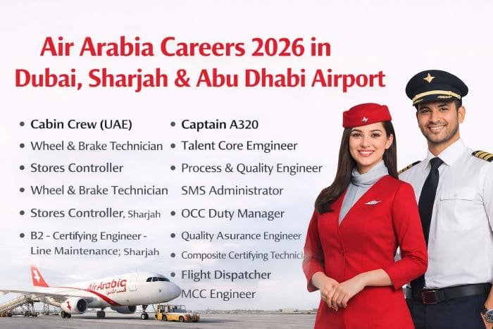 Air Arabia Careers 2026 in Dubai, Sharjah & Abu Dhabi Airport