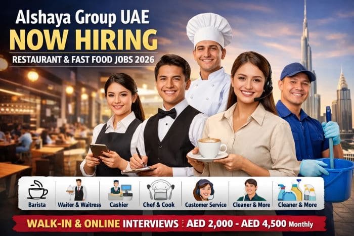 Alshaya Group UAE Careers 2026 For Barista, Waiters, Hostess, Housekeeping, Chefs