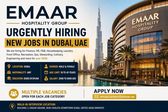 Emaar Hospitality Group Jobs in Dubai 2026 – Apply for Multiple Vacancies