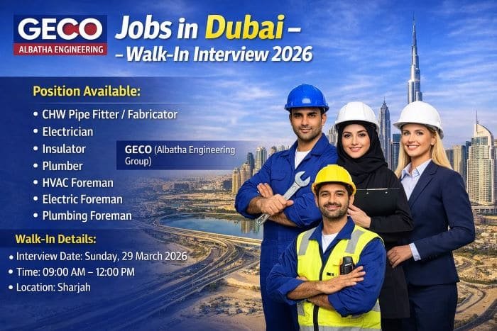 GECO Albatha Engineering Jobs in Dubai – Walk-In Interview 2026