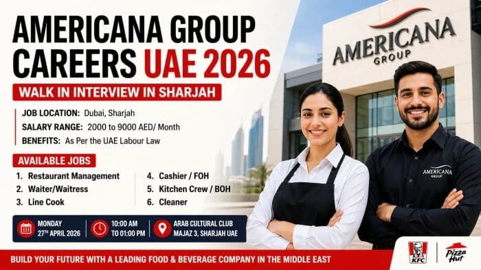 Americana Group Careers UAE 2026 – Walk-In Interview in Sharjah