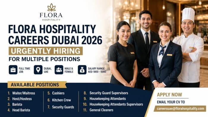 Flora Hospitality Careers Dubai 2026 – Urgently Hiring for Multiple Positions